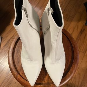 Rag & Bone Beha White Suede/Leather Pointed Toe Ankle Boots Size EUR 39.